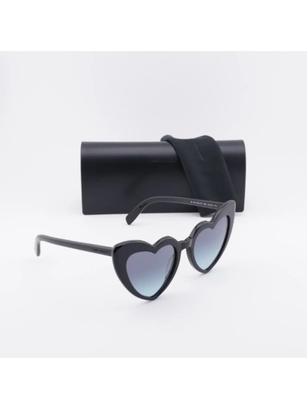 Saint Laurent SL181 LOU LOU 008 Sunglasses Black Geometric Frame, Grey Lenses